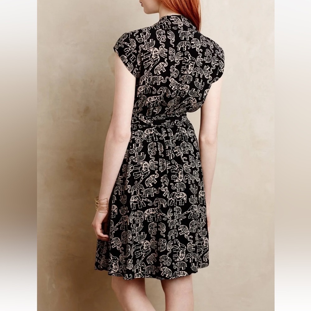 Anthropologie Maeve Noronha elephant printed mini dress animal print - Picture 2 of 10